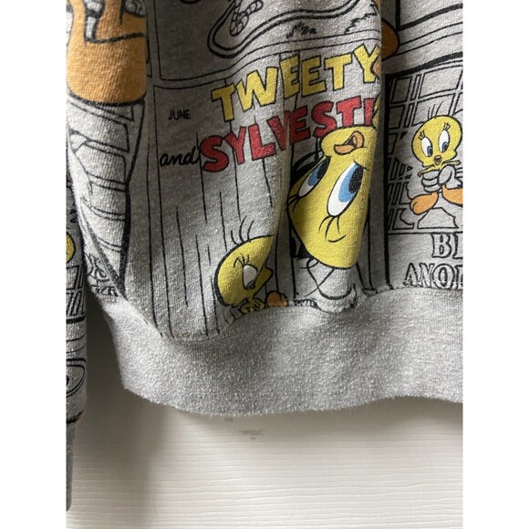 Warner Bros Looney Tunes Womens Med Tweety and Slyvester All Over Print Hoodie - Picture 7 of 7
